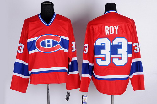Men's Montreal Canadiens #33 Patrick Roy 1993 Red CCM Vintage Throwback Jersey Men's Montreal Canadiens #33 Patrick Roy 1993 Red CCM Vintage Throwback Jersey
